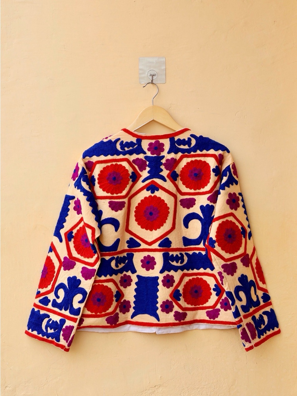 BRAND NEW Handmade Suzani embroidered jacket- cotton Artisan - Picture 4 of 9